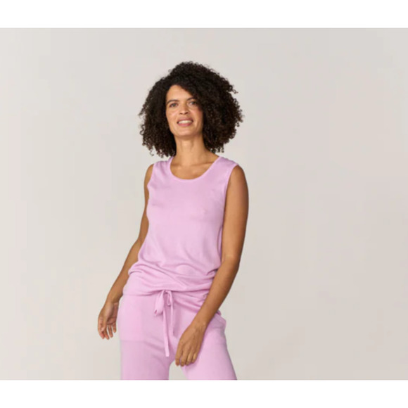 NEW! LINGUA Franca Size Small Silk Cashmere Tank Lilac $230 MSRP J7-12 - Picture 1 of 10